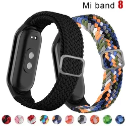 Strap for Xiaomi Mi Band 10 9 8 Elastic Braided Solo Loop Adjustable Buckle Replacement correa bracelet for Miband 4 3 5 6 7