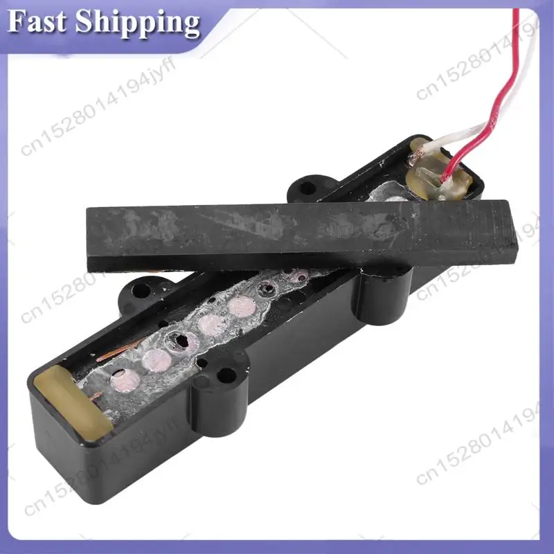 -ABDH 4X Pro Electric Bass Open Type Noiseless Bridge Pickup For 4 String Jazz Bass Jb Style,Black 95X18.3Mm