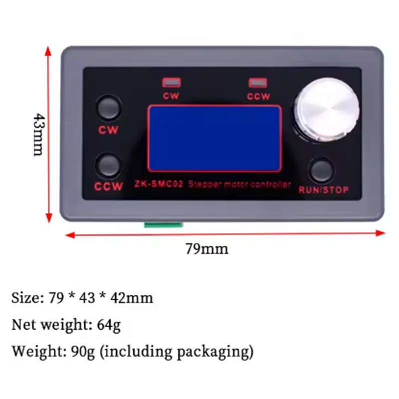 ZK-SMC02 Antrieb integrierter 42-57-Schrittmotor Vorwärts- und Rückwärtssteuerung Treiber Winkelimpulsgeschwindigkeit SPS serielle Schnittstelle Kommunikation