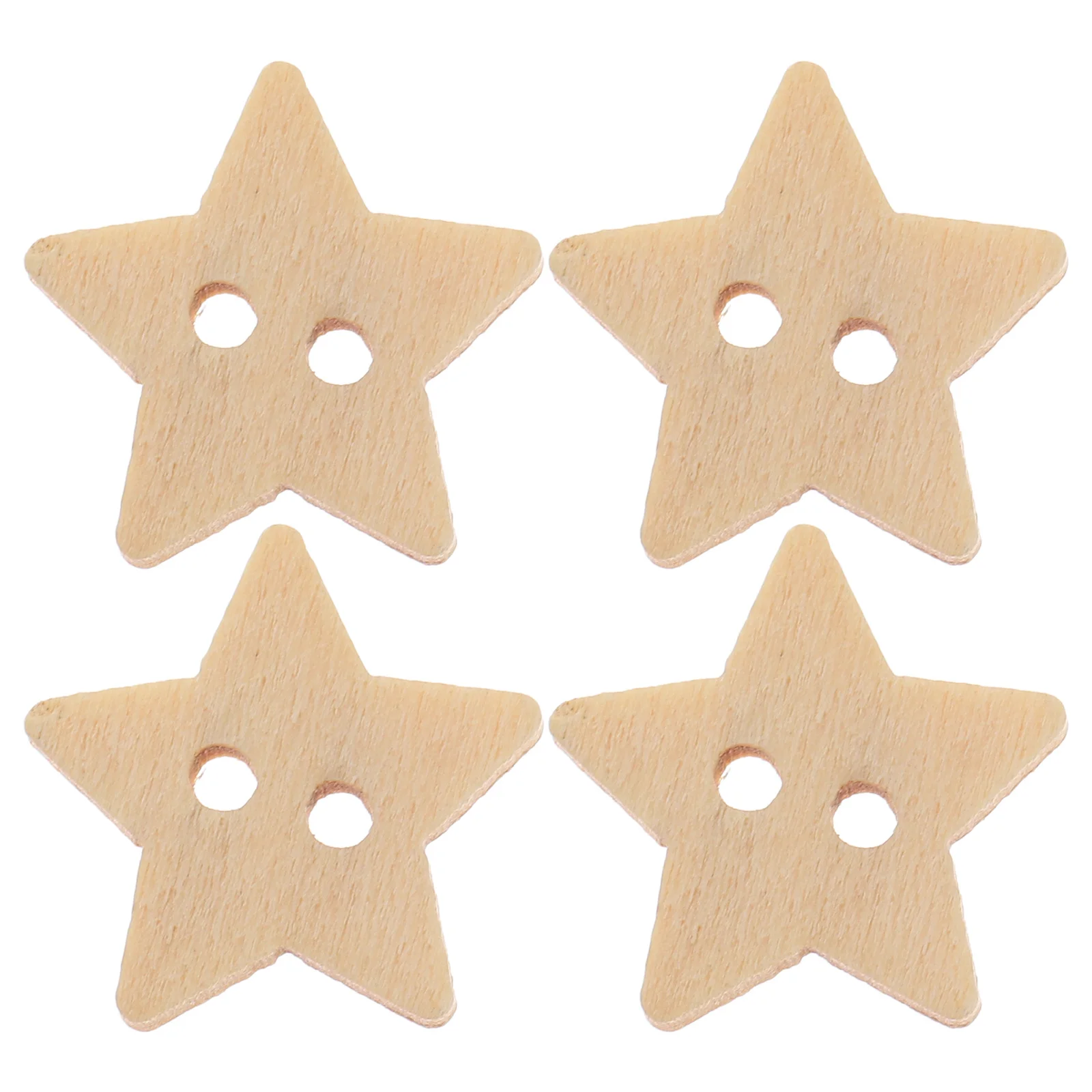 

200Pcs Five Point Star Wooden Buttons Natural Finish 2 Hole Craft Buttons for Scrapbook Sewing Knitting Handmade DIY Art