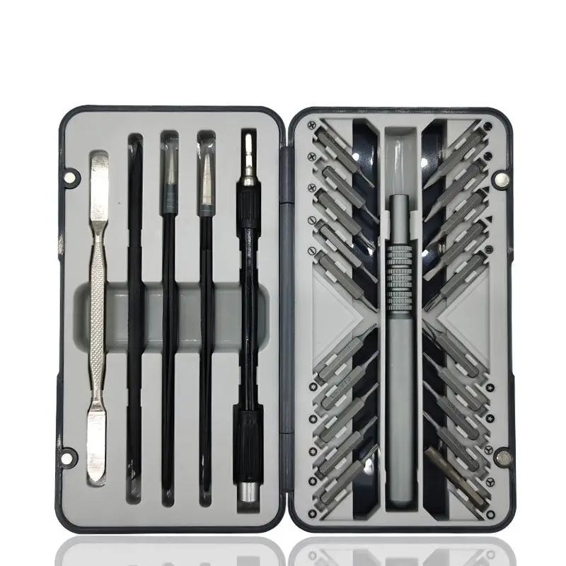 Multifuncional Screwdriver Set, Household Hardware Combinação, Desmontagem do telefone móvel e Ferramenta de Manutenção, Screw Set, 26 em 1