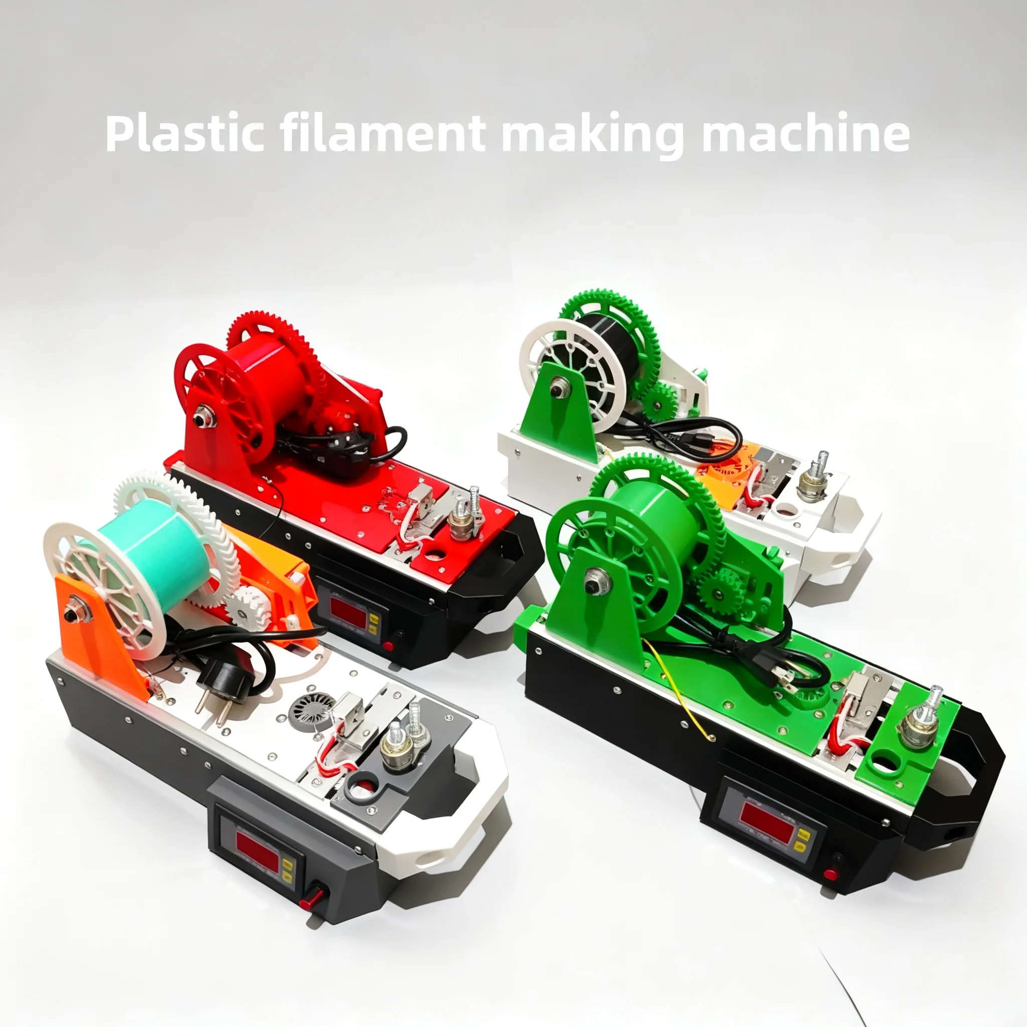 Plastic filament double extruder, plastic bottle recycling machine, and 1.75/2.85mm 3D printed filament injection molding machi