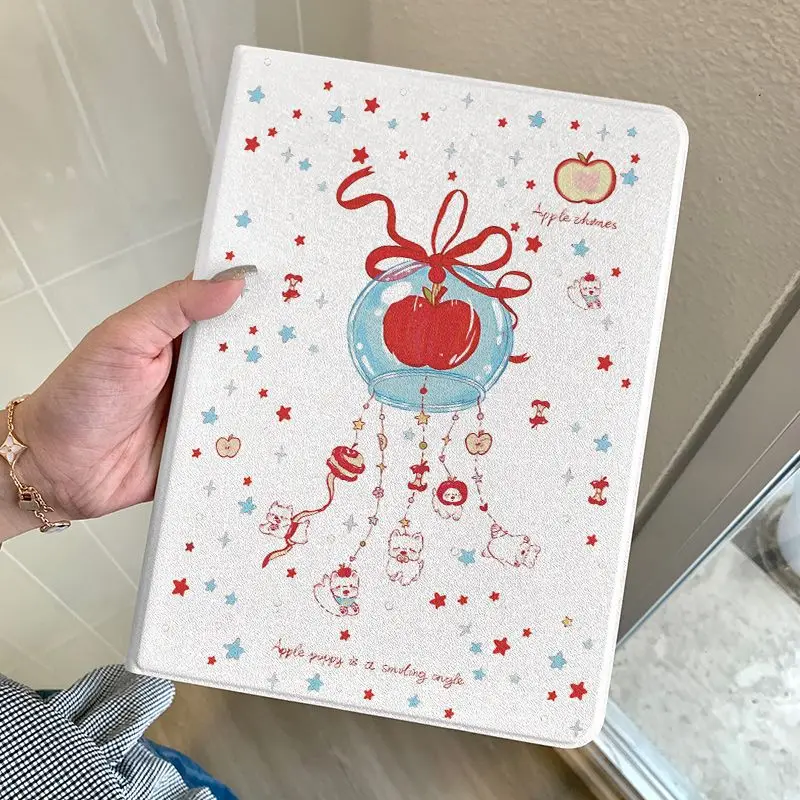 インス風チャイム柄子犬柄タブレットケース iPad pro10/11インチ 2020/6th/7th/8th/Air 3rd/Air4th/9thgen/Air 5thGen2022/Air 11対応