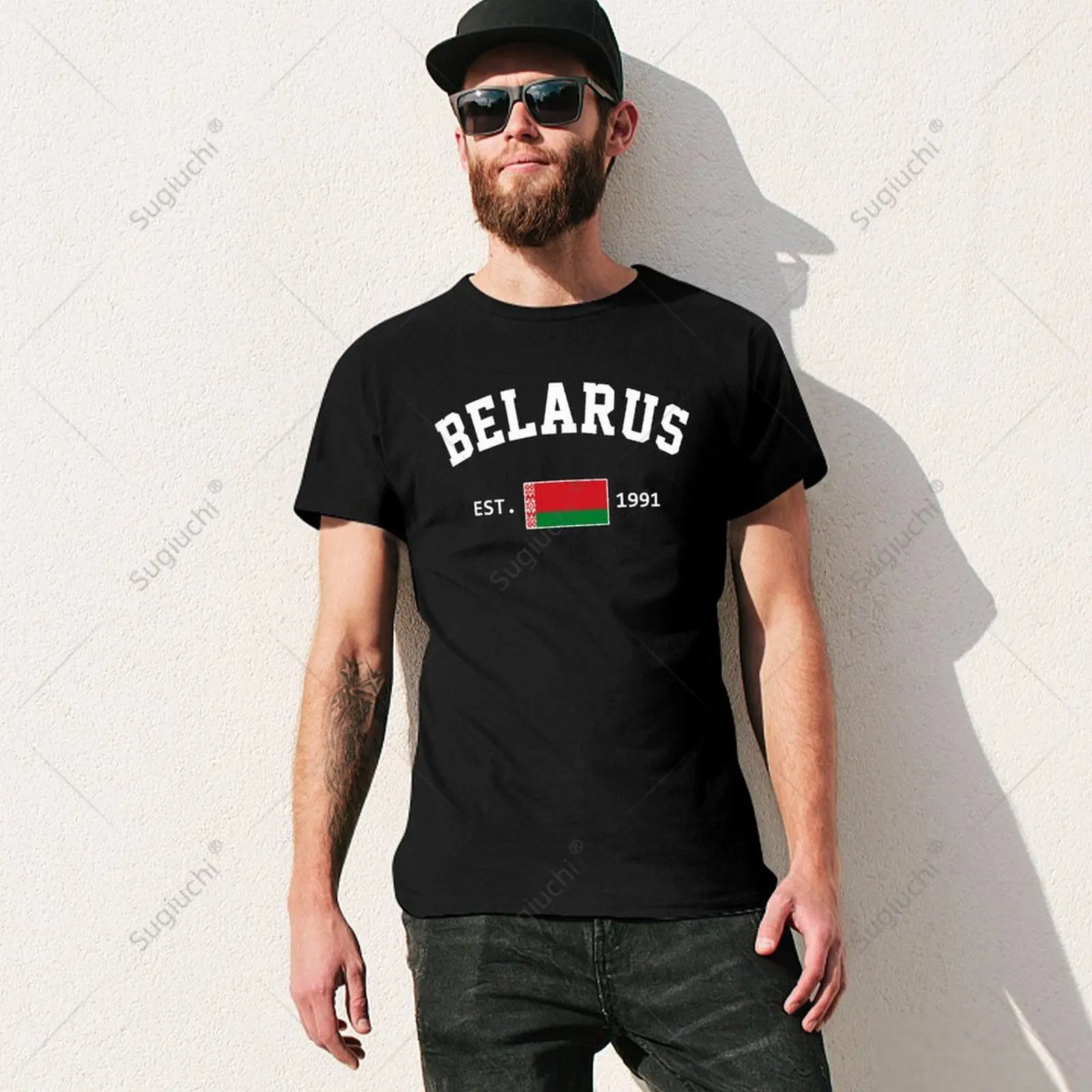 Unisex Men Belarus EST.1991 Independence Day Tshirt Tees T Shirts Women Boys 100% Cotton T-Shirt