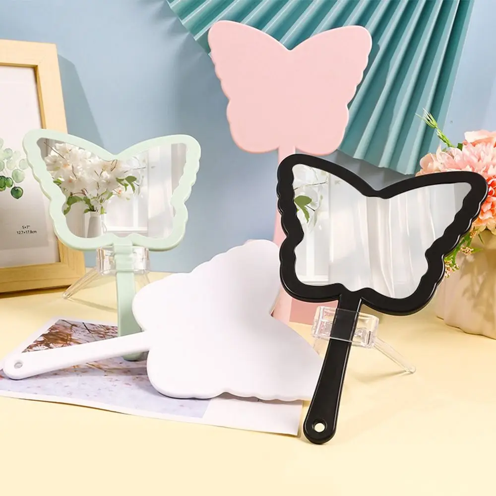 Miroir à Main en Forme de Papillon avec Poignée, Accessoire Cosmétique Durable, Design Attrapant pour les Yeux