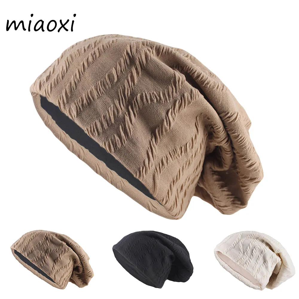 Gorros cálidos a rayas para hombre y mujer, gorro informal para deporte al aire libre, marca suave de punto de algodón, otoño y primavera, novedad