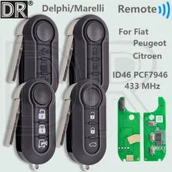 DR ID46 PCF7946 433MHz Car Remote Key For Fiat Delphi 500 Panda Punto Bravo Marelli 500L Ducato Peugeot Boxer Citroen Jumper VAN