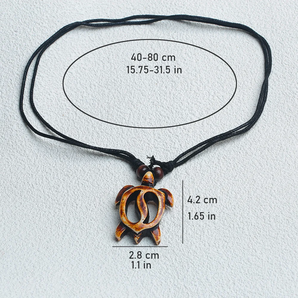 Necklace For Men Retro Retractable Acrylic Turtle Pendant Necklace DIY Charm Accessories, Hip-hop Couples Accessories Set