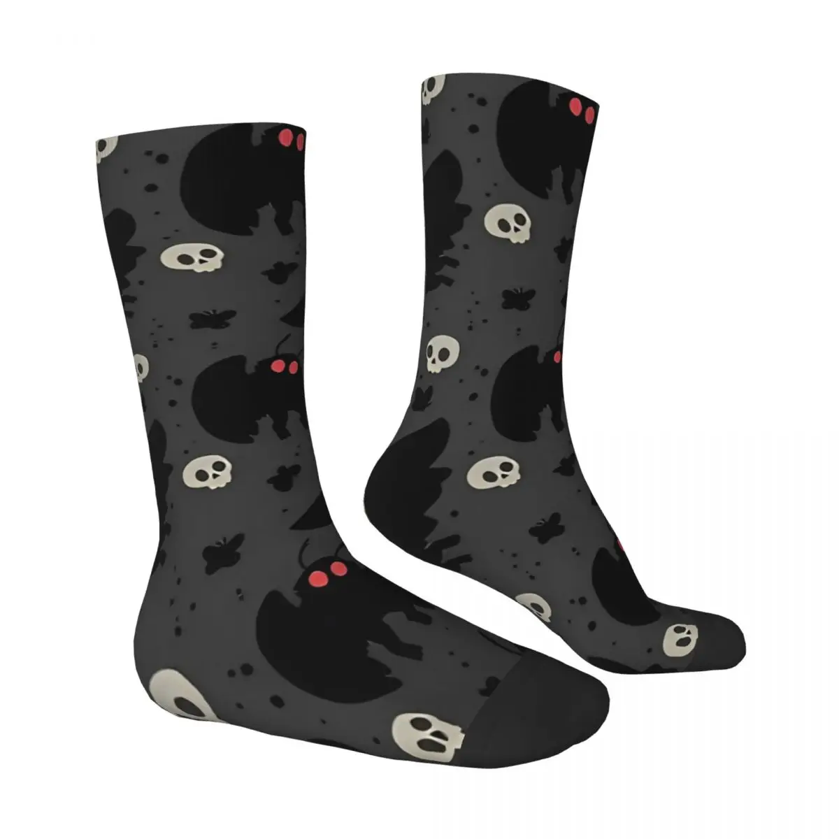 Mothman Night Grey Socks Autumn Stockings Retro Adults Men Medium Soft Socks Graphic Outdoor Sports Anti Bacterial Socks