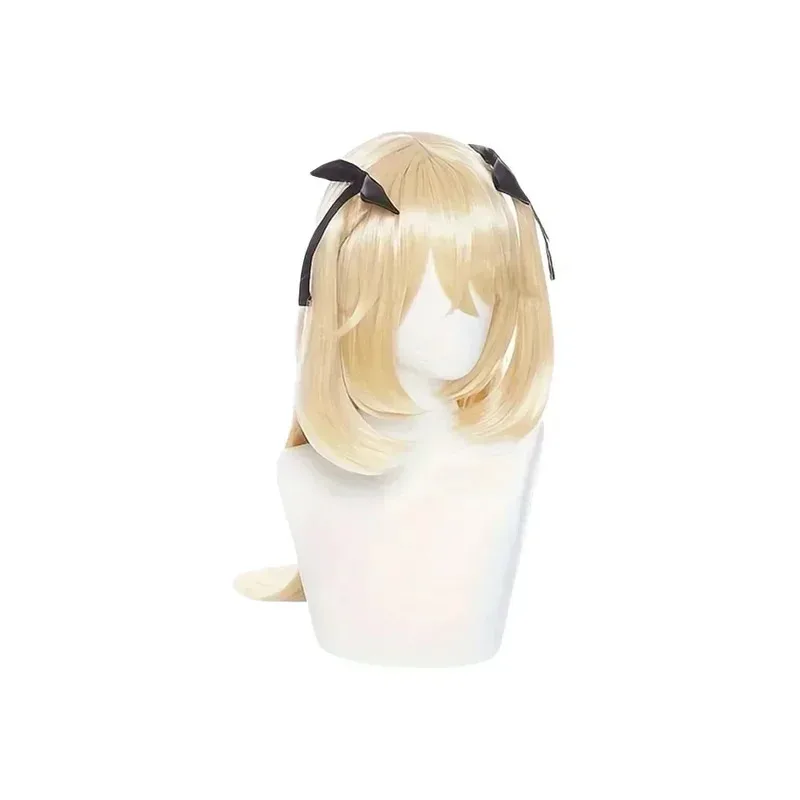 Anime Genshin Impact Fischl 코스프레 가발 더블 포니 테일 스타일 내열성 합성 헤어 파티 축제 가발