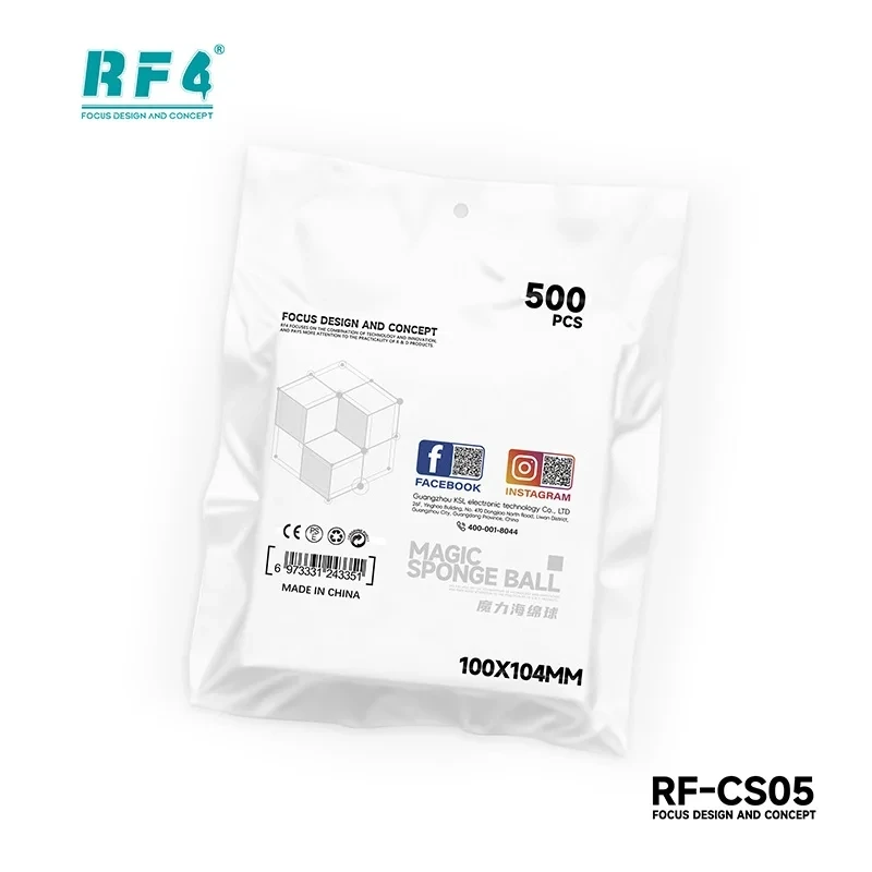 RF4 RF-CS05 Magic Nano Sponge Balls High Density & High Adsorption,Residue-Free Cleaning for Electronics PCB Components Cleaning