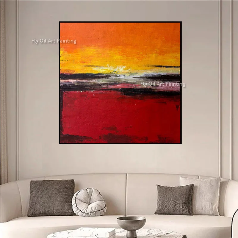 100% Hand-Painted Abstract Oil Painting, Impasto Gold Leaf Blue Reflection Canvas Art, Square Luxury Living Room Wall Decor