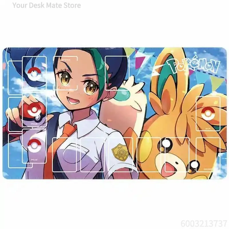 Fantasy Trainer TCG Card Playmat Anime Character & Mystical Creature Artwork Marked Game Areas Non-slip Large Gaming Mousepad