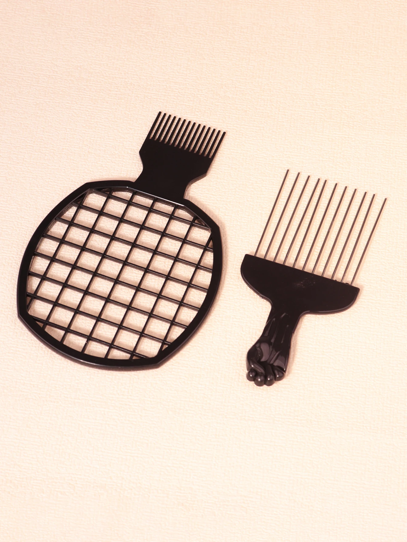 Haarstyling-Kammset - Afrikanischer Stahlnadel-Einsatzkamm, Lockengitter, geeignet zum Locken von Haaren, speziell für Echthaarperücken – Detail 4