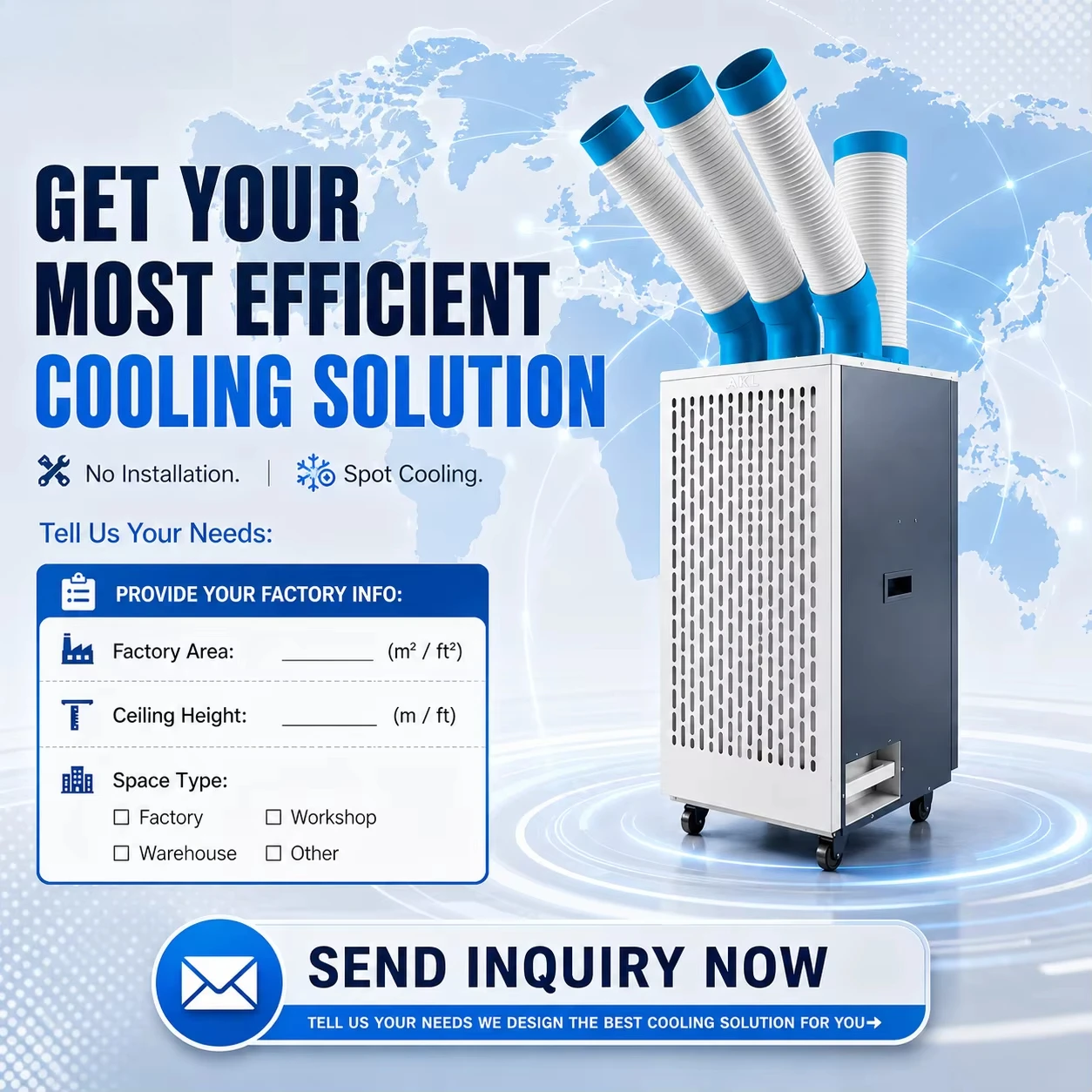 Mobile Portable Air Cooling Unit 18000BTU High EER Low Consumption Constant Temp Control Wholesale Bulk Supply OEM ODM Supported