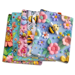 50*145cm Bee Ghost Flower 3D Imitation Printed Polyester/Pure Cotton Fabric Patchwork Sewing Quilt Fabric Needlework Cloth