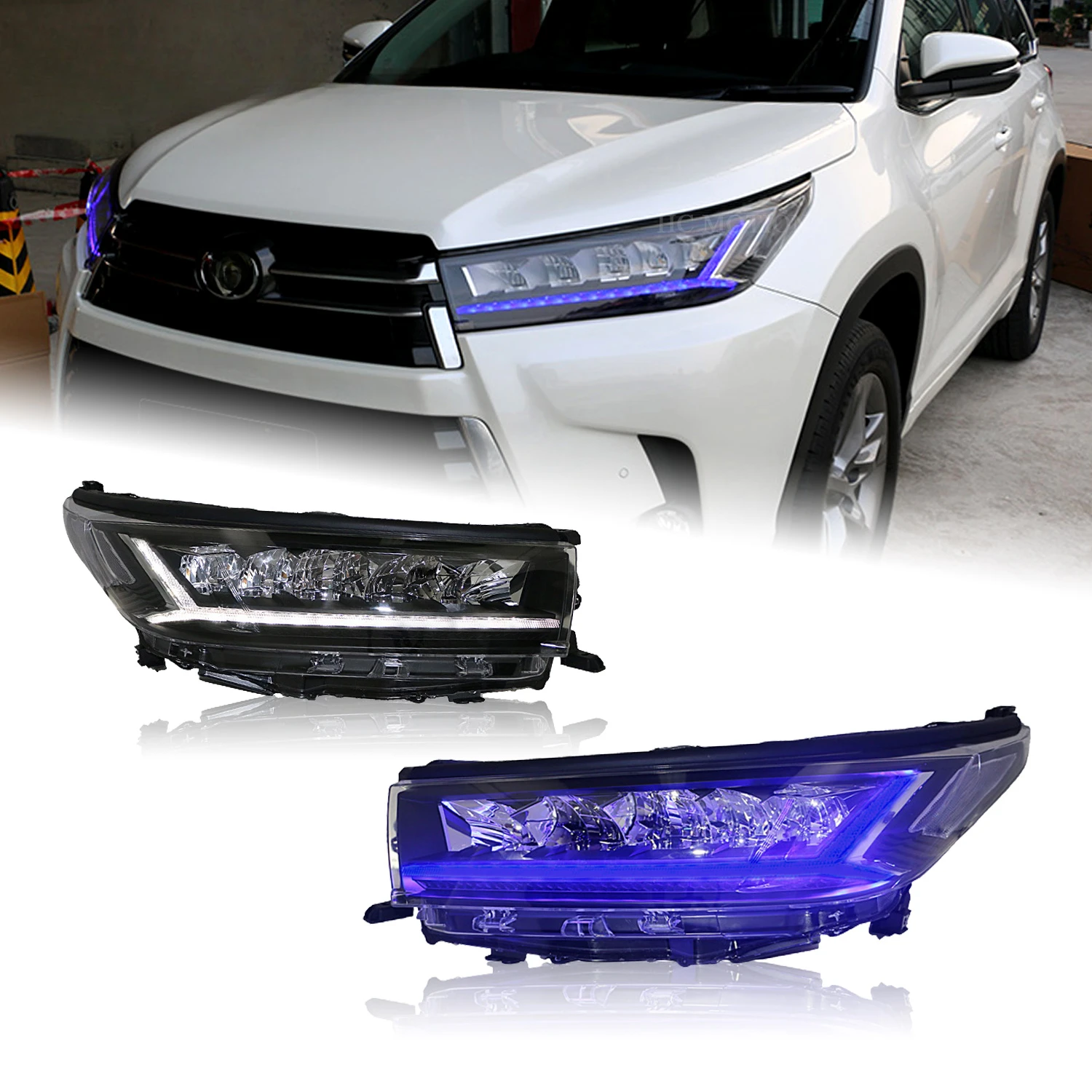 Car Headlamps 2018 2019 2020 Styling LED Front Lamps for Kluger SE XLE LE Headlights Assembly for Toyota Highlander