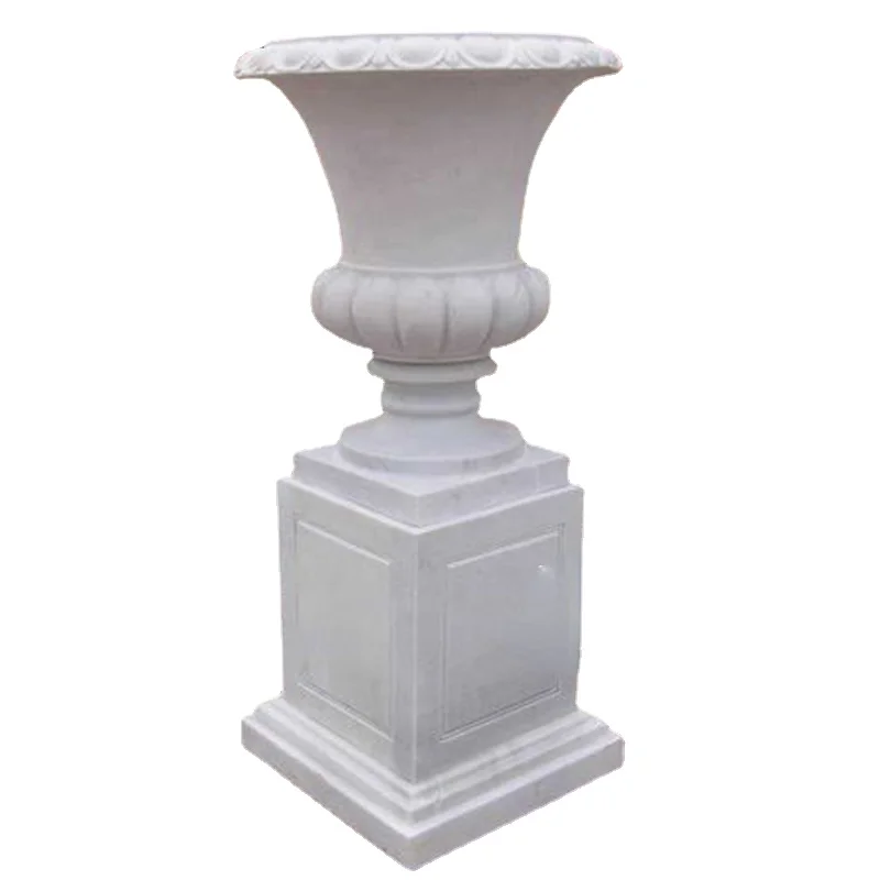 Factory Supply decorative natural stone marble flower pot