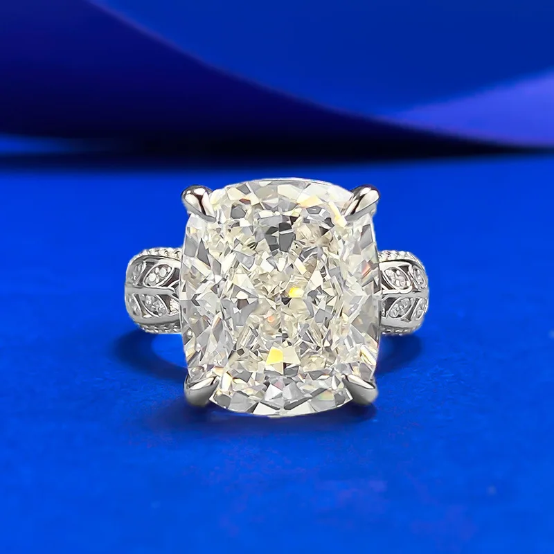 

Luxury 12x14mm High Carbon Diamond Women Ring - 925 Sterling Silver Engagement Rings & Bridal Wedding Band Party Jewelry Gift