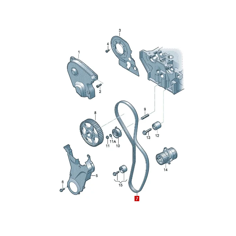 A6L A4 TT TTS A6 (مستورد) S3 A3 Golf Eos Shangku مؤقت اشتعال حزام مسنن 06D109119B 06D109119D 06F198119A 5300445100 #2