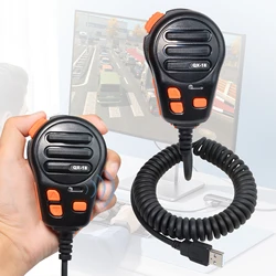 Handheld Speaker Mic for Euro Truck Simulator 2 with Speaker PTT, Support USB Connector, Keyboard Customization with Mic Holder