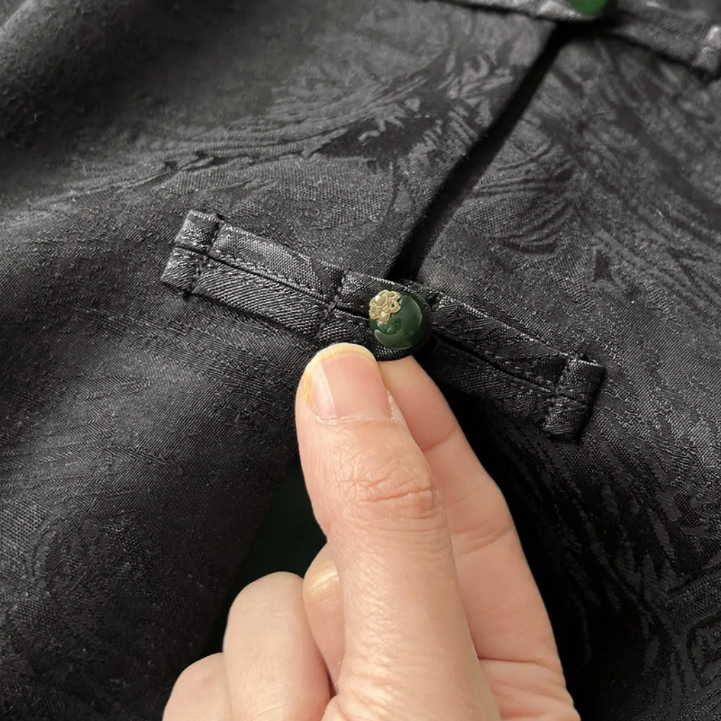 

Women's Korean Style Work Vest Coat 00XD-4111 Spring Elegant Printed Jacket with Plate Buckle Wholesale