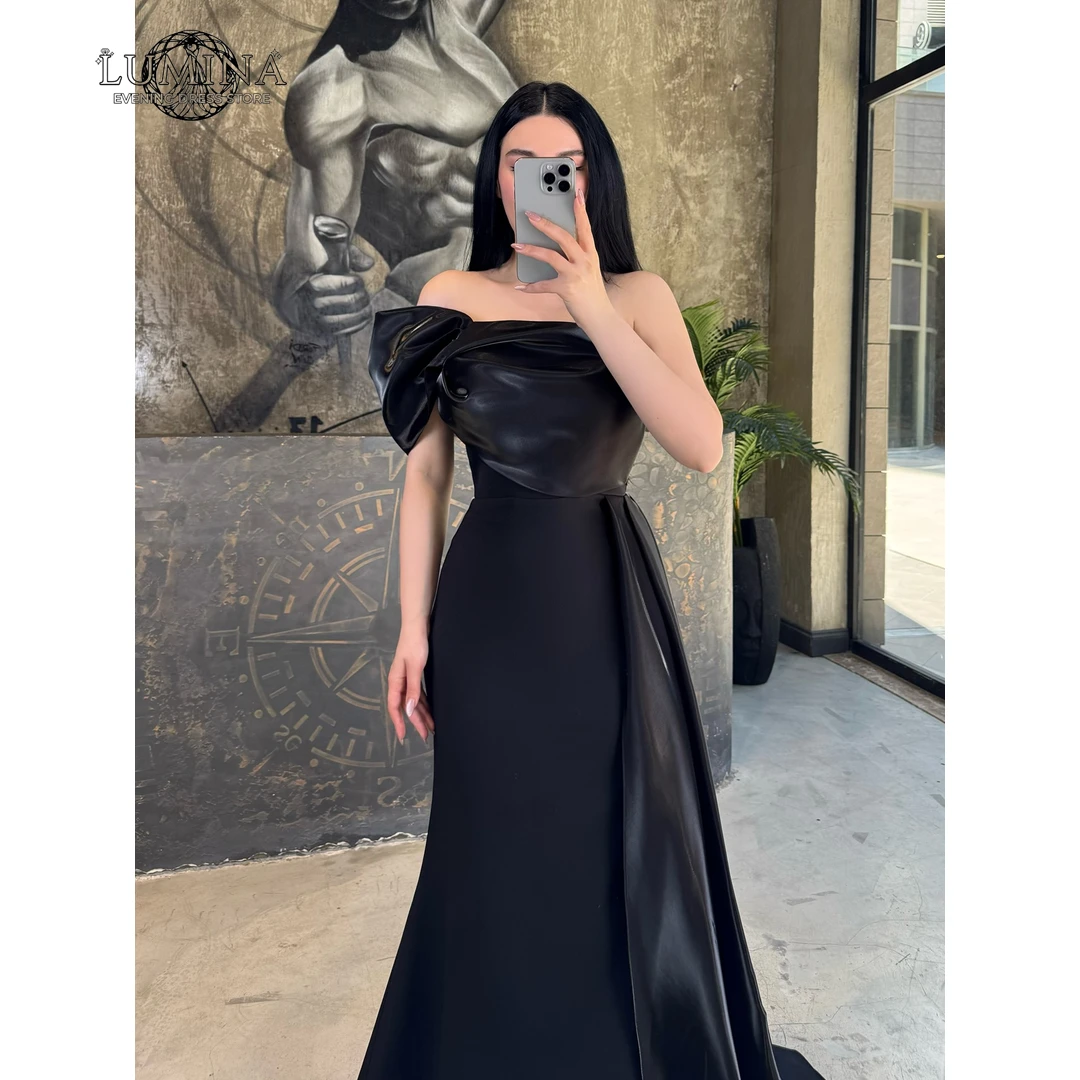

Lumina Card Shoulder Bespoke Occasion Dresses Medium Length Custom Made Dubai Dresses Luxury Evening Dress 2026 Fishtail Skirt