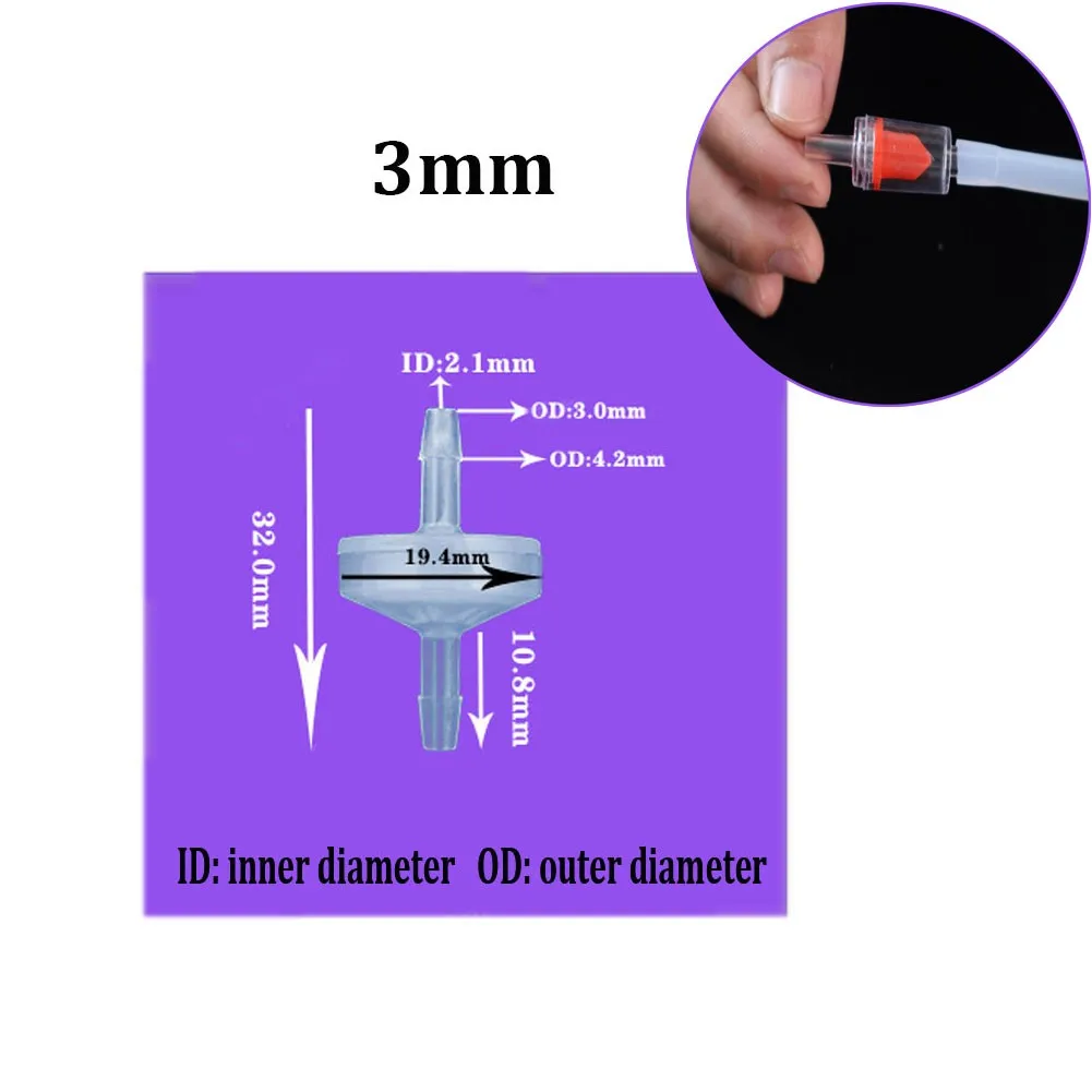 

3mm Plastic White Check Valve Way Non-return Oil Gas Water Air Herramientas Ferramentas Taladros Multimeter