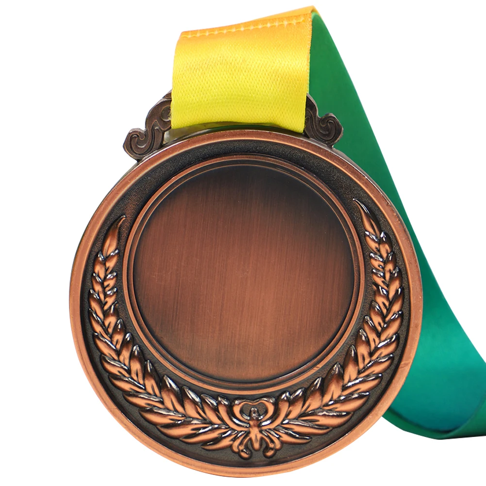 2 Inches Gold Silver Bronze Award Medal with Neck Ribbon Gold Silver Bronze Prize Round for Kids Sports Meeting