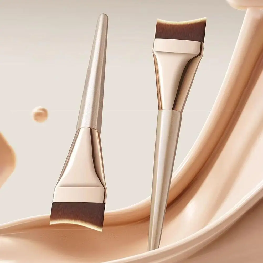 Brocha para base sin polvo, brocha de maquillaje de cabeza plana, corrector de máscara, brocha sin costuras, brocha ultrafina, herramientas de belleza