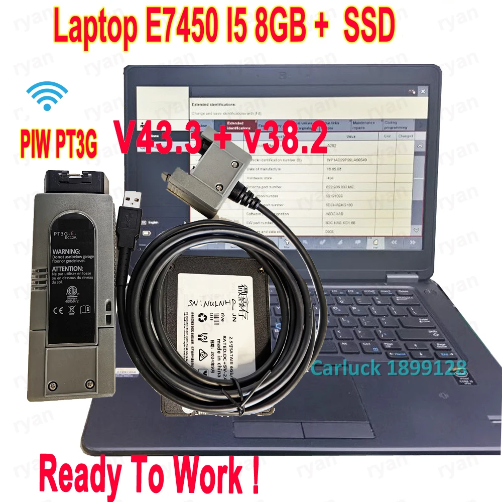 2024 PIW PT3G Tester III DOIP Diagnostic Tool 2in1 Software V43.3 38.25 Unlimited License With E7450 I5 laptop Plug and Play