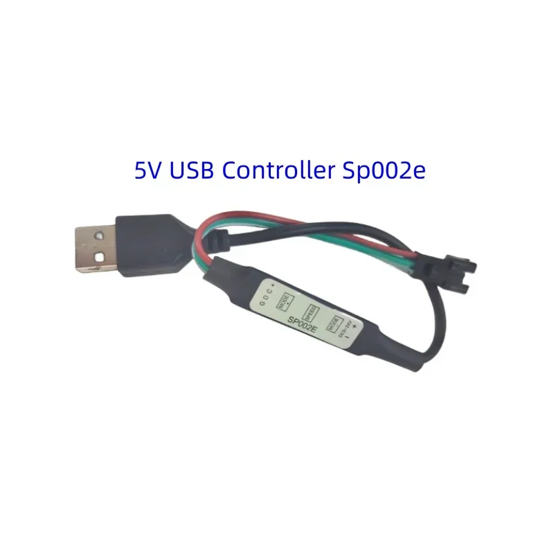 Imagem -02 - Led Smart Pixels Strip 5050 Full Color Led Individualmente Endereçável com Mini Usb Cotroller Sp002e 1m Ip65 30leds 5v Ws2812b ic