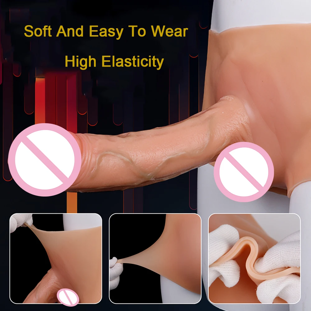 YOCY Wearable Solid Dildo Panties Silicone Anal Plug Strapon Realistic Penis Pants Elastic Sex Toys For Women Lesbian Pleasure view 6