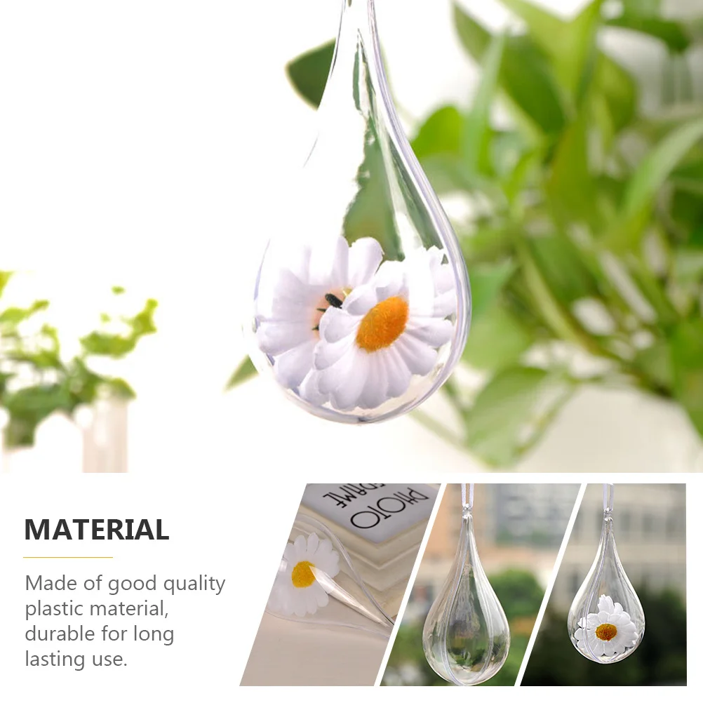 

5pcs Clear Plastic Ball Diy Fillable Balls For Party Decor Supplies Wedding Birthday Decoration Hanging Ornaments Drop-Shaped
