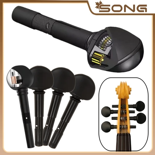 Clavijas de afinación de violín mecánico, cabezales de máquina, clavija de violín para violonchelo, cabeza desplazada, clavijas Finetune, accesorios para afinadores de cuerdas, 4 Uds.