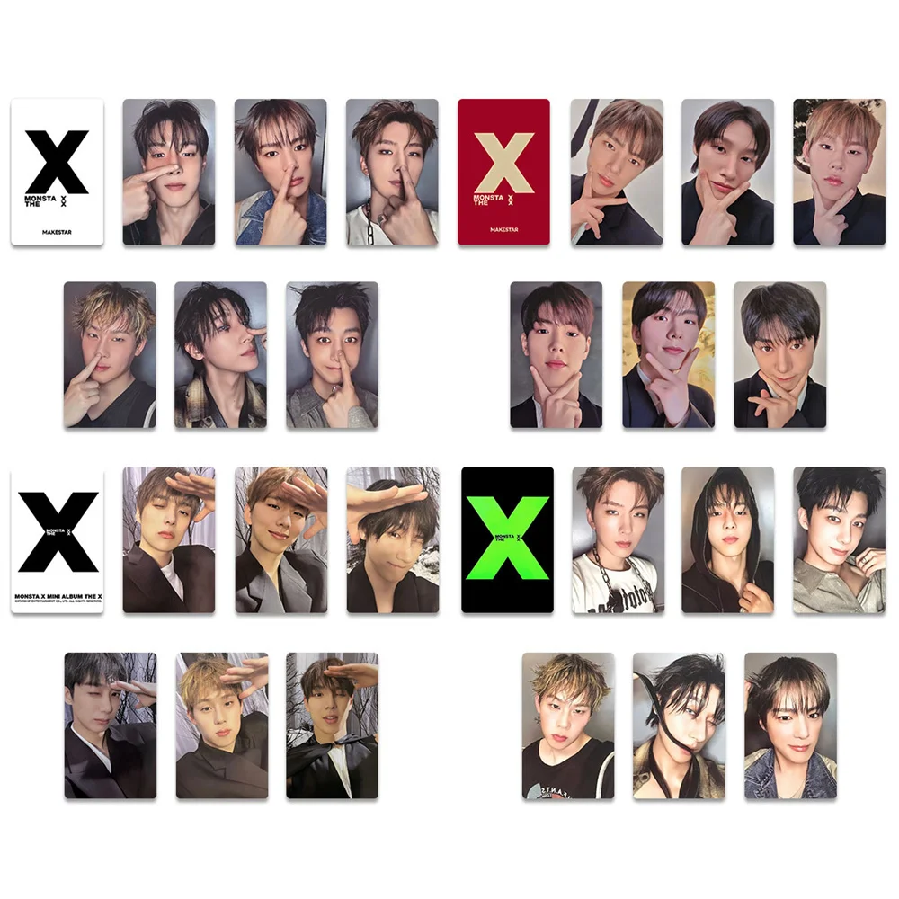 KPOP MONSTA X HD Photocard The X Album LOMO Card Hyungwon I.M Shownu Jooheon Kihyun Minhyuk MAKESTAR Card Коллекционные карты для фанатов