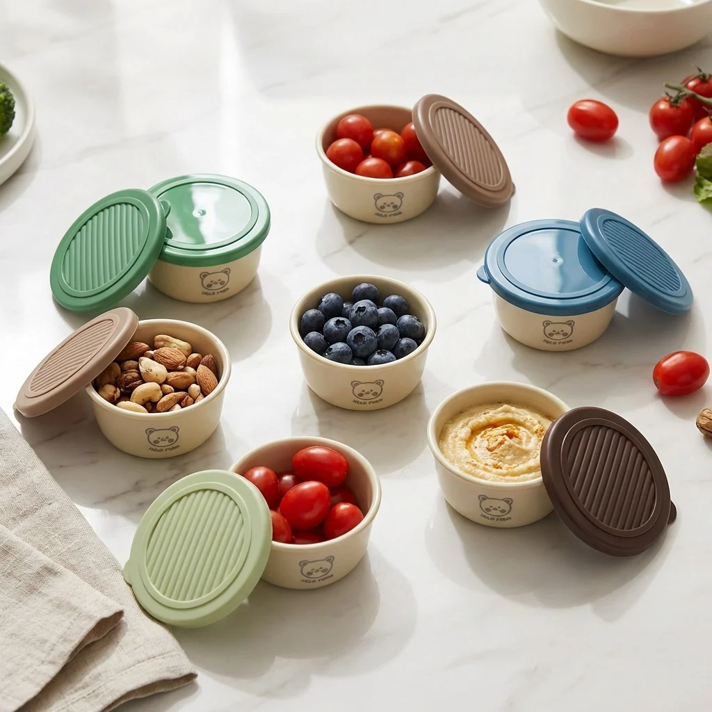 2/6pcs Reusable Plastic Seasoning Sauce Container With Lid 50ML Mini Sauce Box BBQ Picnic Portable Sealed Food Storage Box