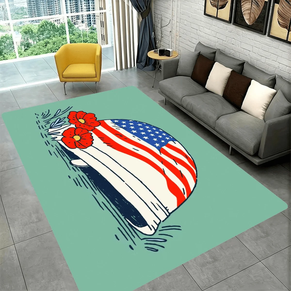 Patriotic American Flag Doormat Entrance Floor Mat for Home Decor Entryway Rug USA Style Americana Mat 40x60cm