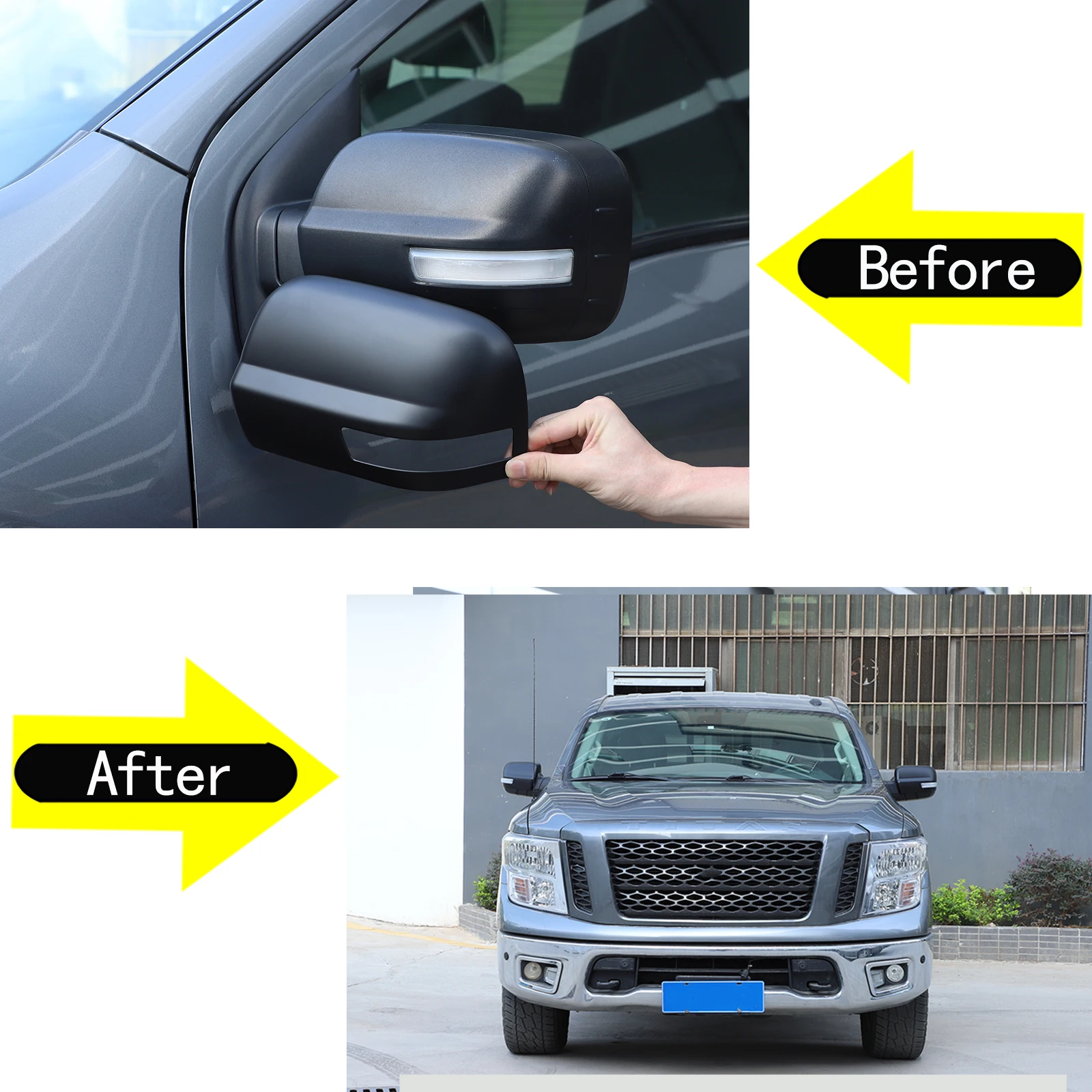 For Nissan Titan A61 2016-2023 Car Styling ABS Car Side Door Rearview Mirror Cap Cover Sticker Exterior Car Accessories