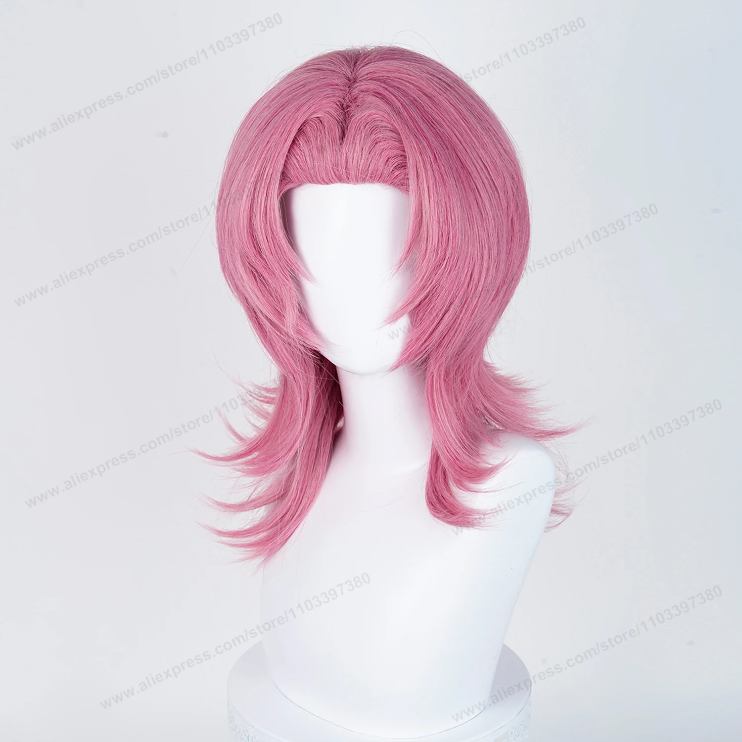 Saja Boys Romance Cosplay Synthetic Wig 48cm Deep Pink Men Hair  Anime Heat Resistant Wigs image 4