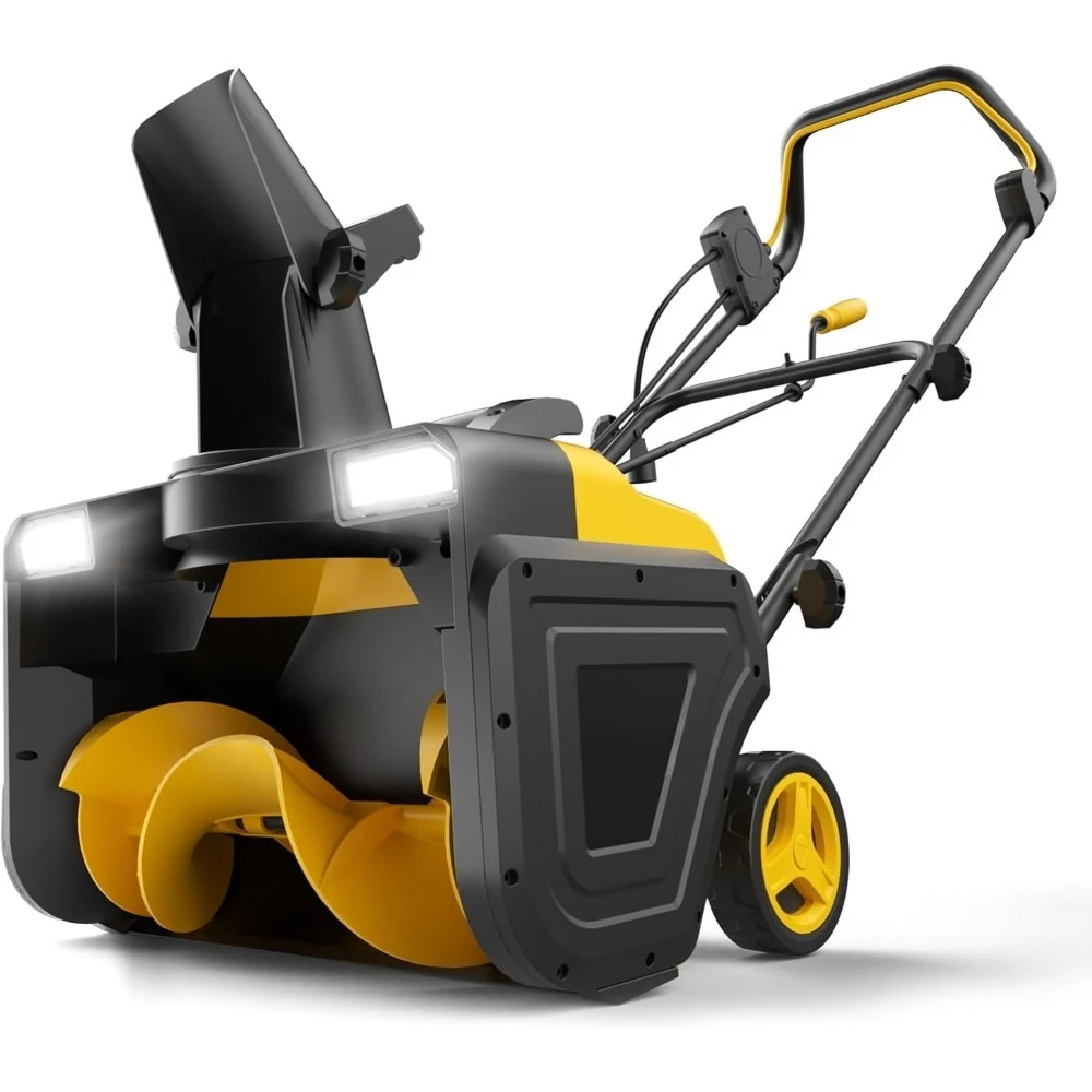 

US Shipping 20 Inch Electric Snow Blower 1800W 15AMP Corded Walk Behind Snowblower for Driveway with Dual LED Light 25ft