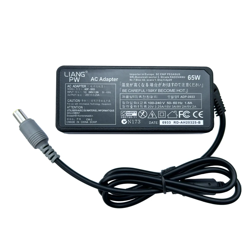 20V 3.25A 65W Laptop Ac Power Adapter Charger For Lenovo T410 T410S T510 Sl410 Sl410K Sl510 Sl510K T510I X201 X220 X230