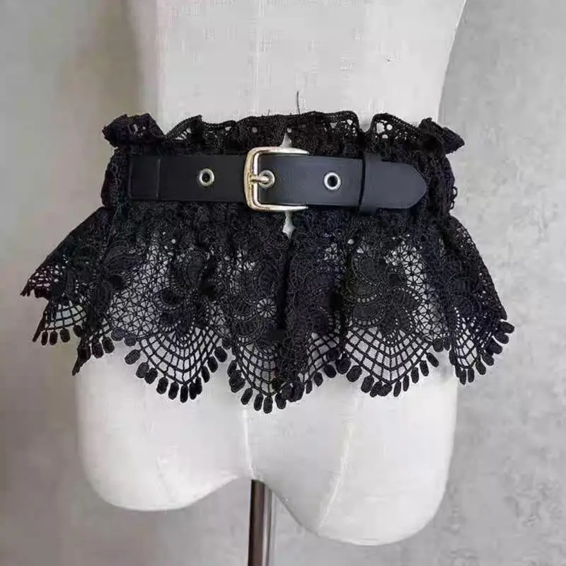 أنيقة الدانتيل زهرة المخصر اللباس حزام الخصر المرأة مطاطا حزام اللباس محسن Y08E #2