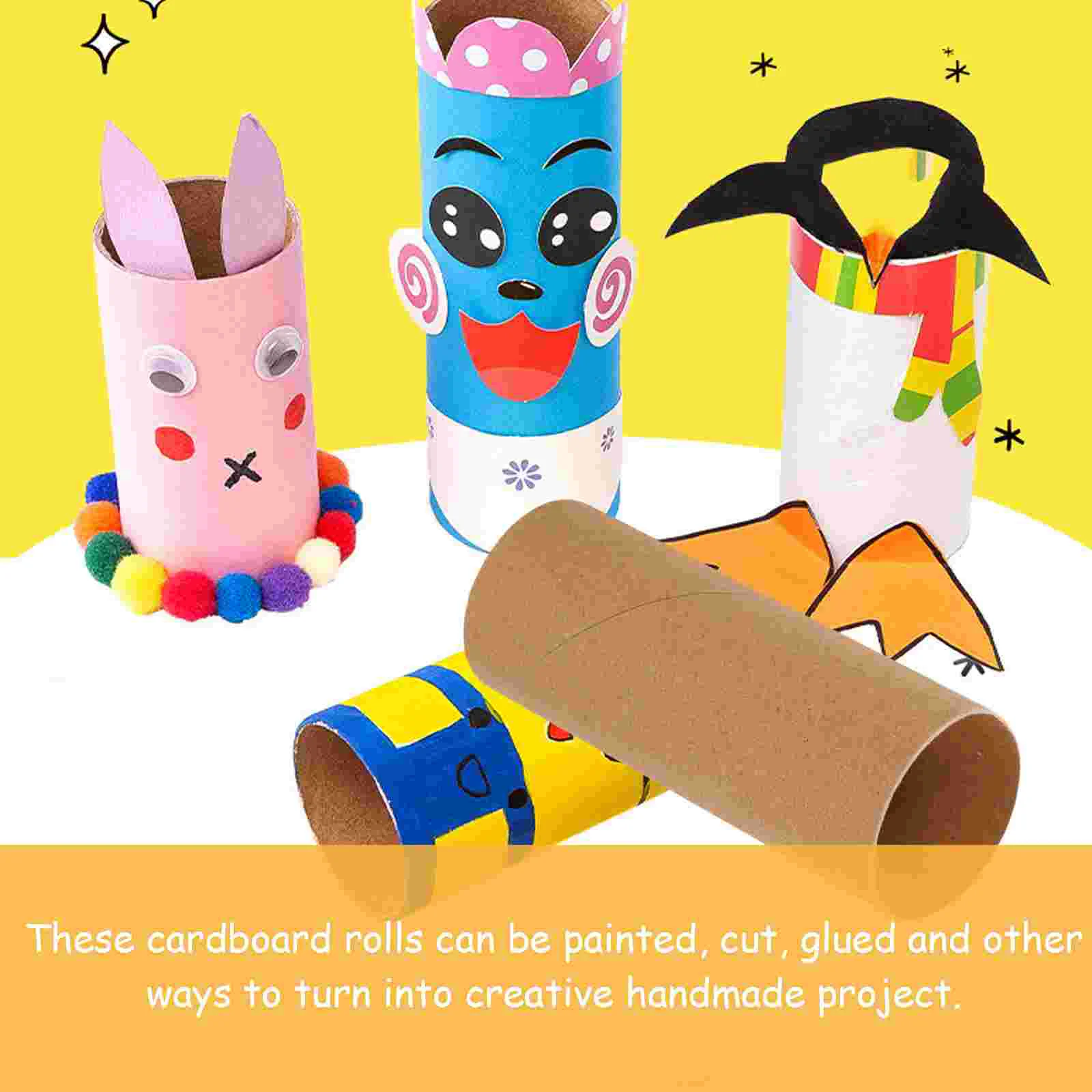 20 Pcs Craft Cardboard Tube DIY Paper Tubes Crafts Making Tool Round Kids Child for