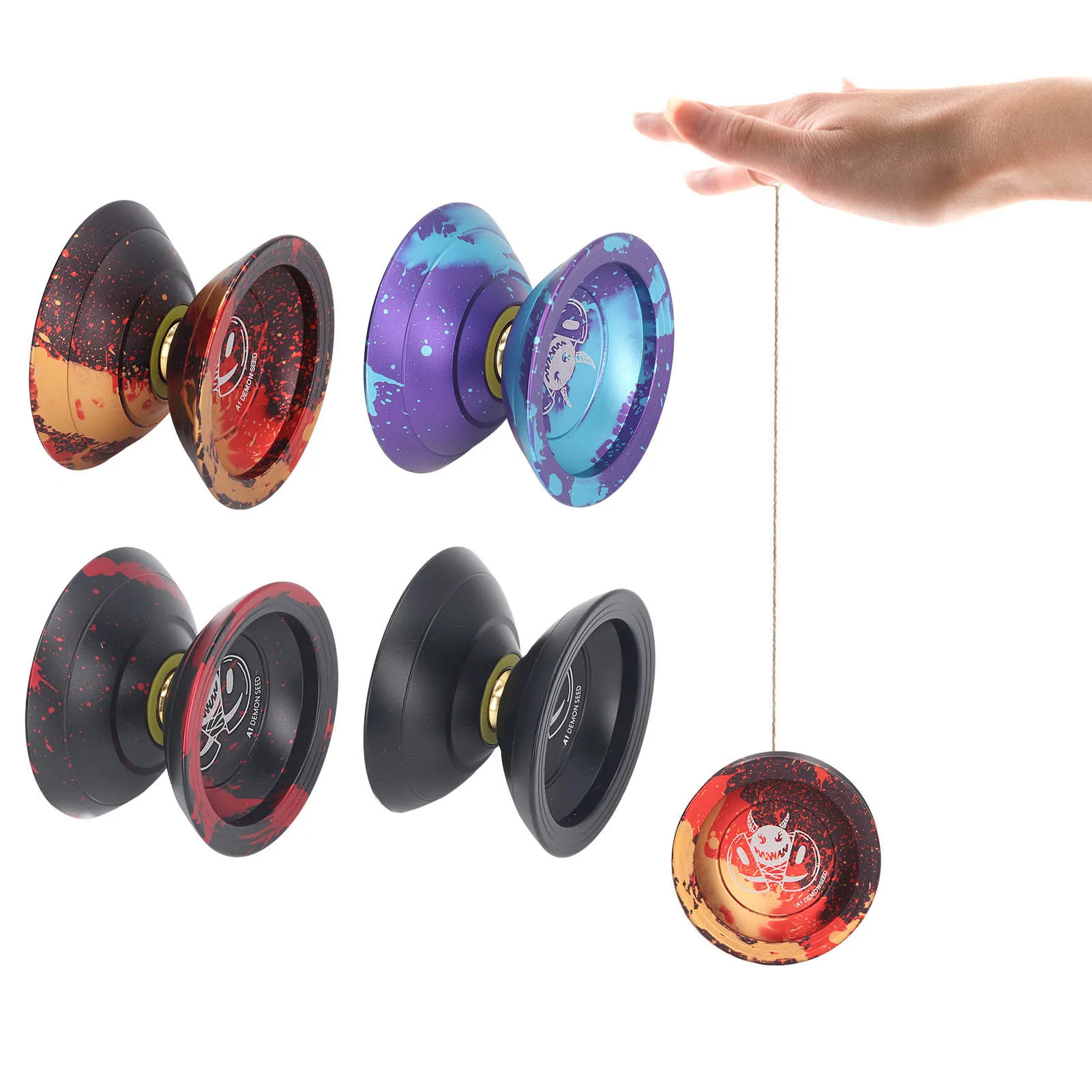 Juguete Yoyo para niños, 2 modos de rotación, cuerda, truco de descompresión, Bola de rodamiento Yoyo no sensible