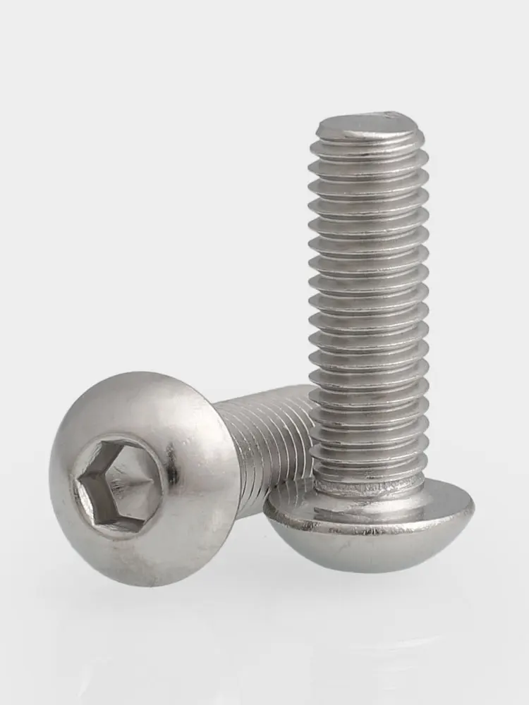 UNC 2# 4# 6# 8# 10# 1/4 5/16 304 A2-70 Stainless Steel Round Head Hex Hexagon Socket Screws Button Head Allen Bolts