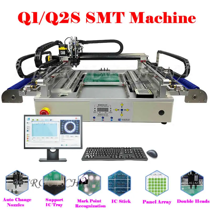 Automatic PCB Printing Machine SMT Pick and Place Machine 54Bits with Full Vision Chip Mounter LED SMD Dual 6 Heads for SMT Line