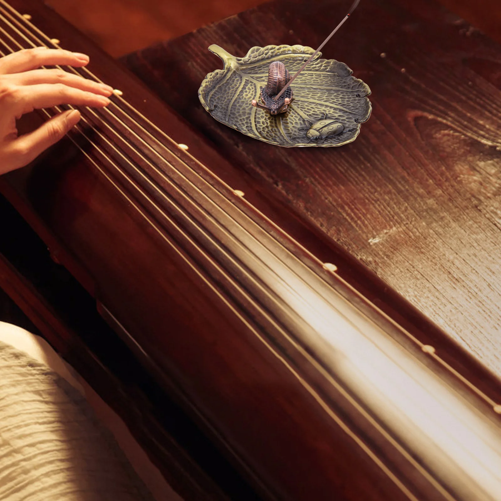 

Backflow Incense Burner Leaf Zine-Alloy Censer Home Office Tea Room Decor Aromatic Holder Gift Craft