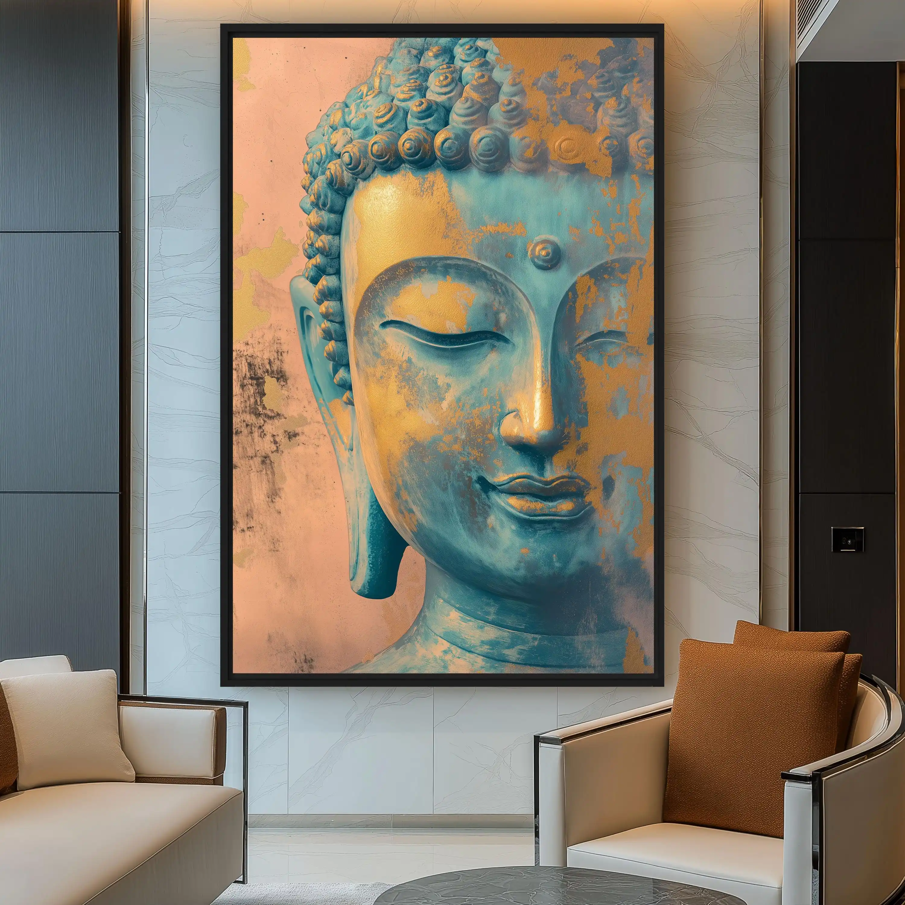1pc frameless Buddha Modern Art Canvas Painting Poster Buddha Mural Art Print Large Size Wall Decor Zen Abstract Mural Home Deco