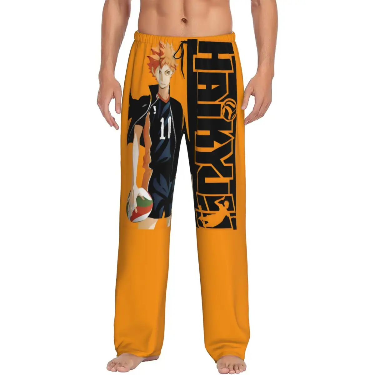 

Custom Haikyu Shoyo Hinata Pajama Pants Men Anime Manga Lounge Sleep Stretch Sleepwear Bottoms with Pockets